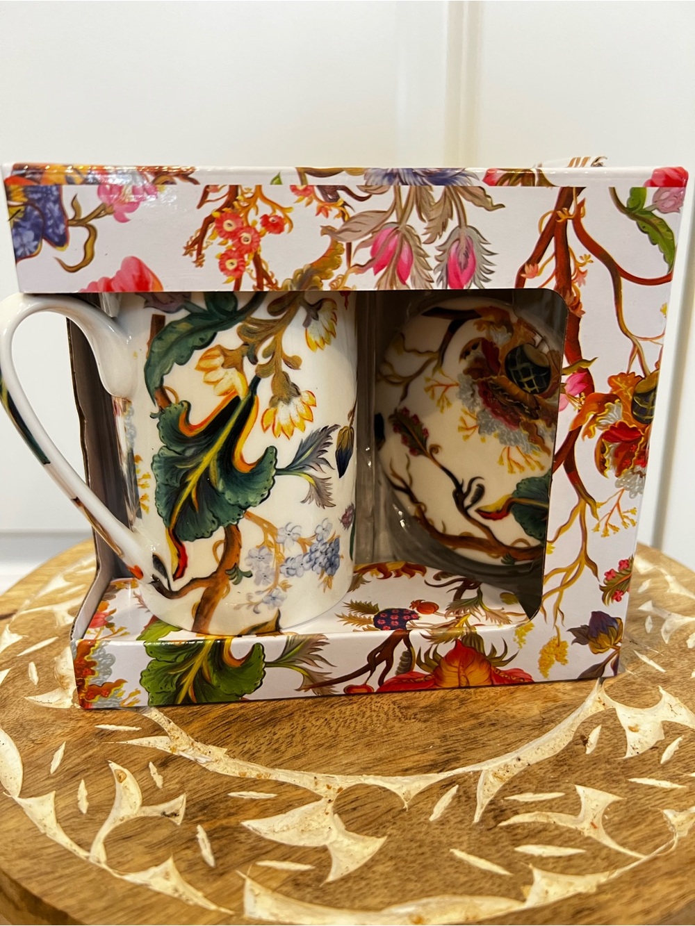 Kent Pottery Floral Pattern Porcelain Mug Set - Multicolor